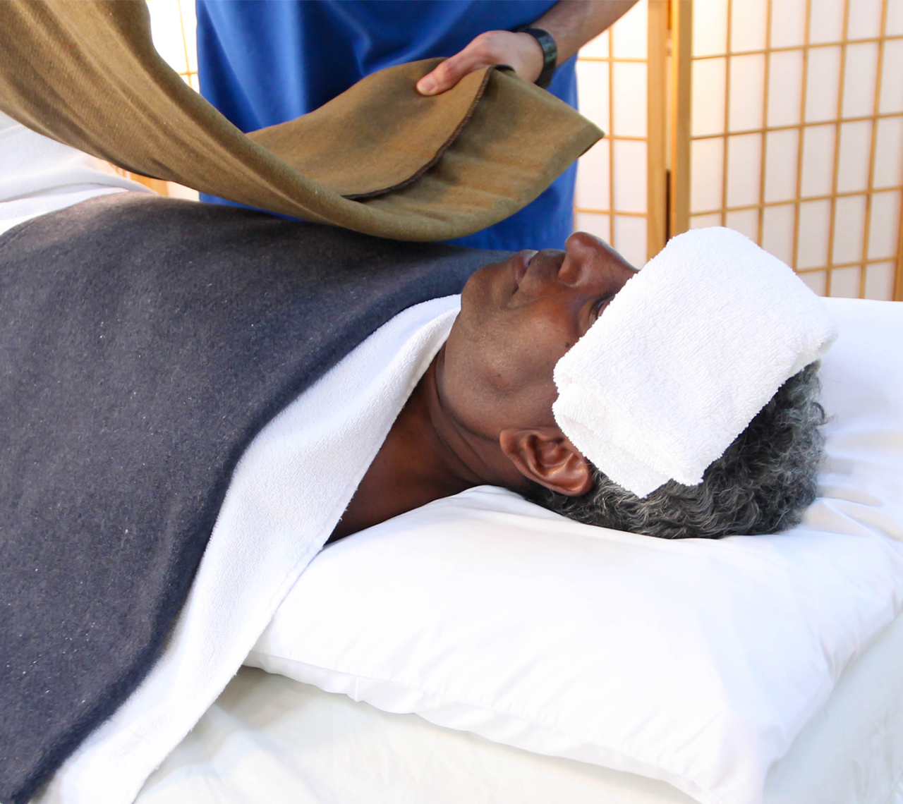 Guest receiving a hydrotherapy treatment at Wildwood